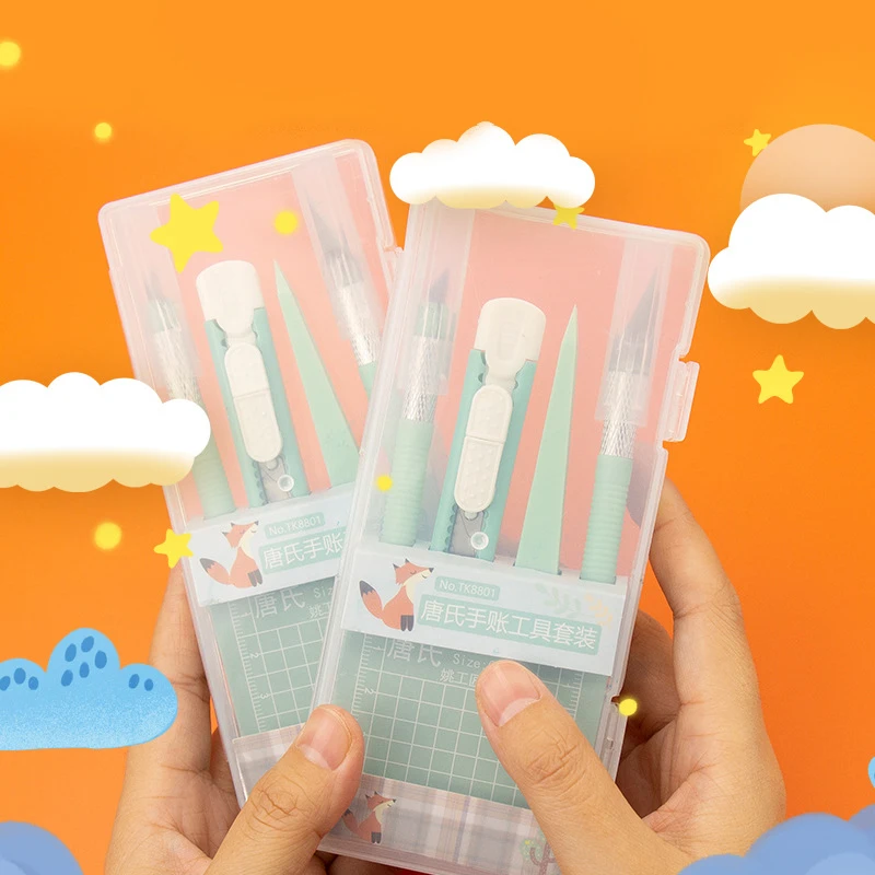 مجموعة أدوات قصاصات كاملة من سكاكين النحت مع أقلام وسجادات القطع - مقبض غير قابل للسحب للاستخدام اليومي #4