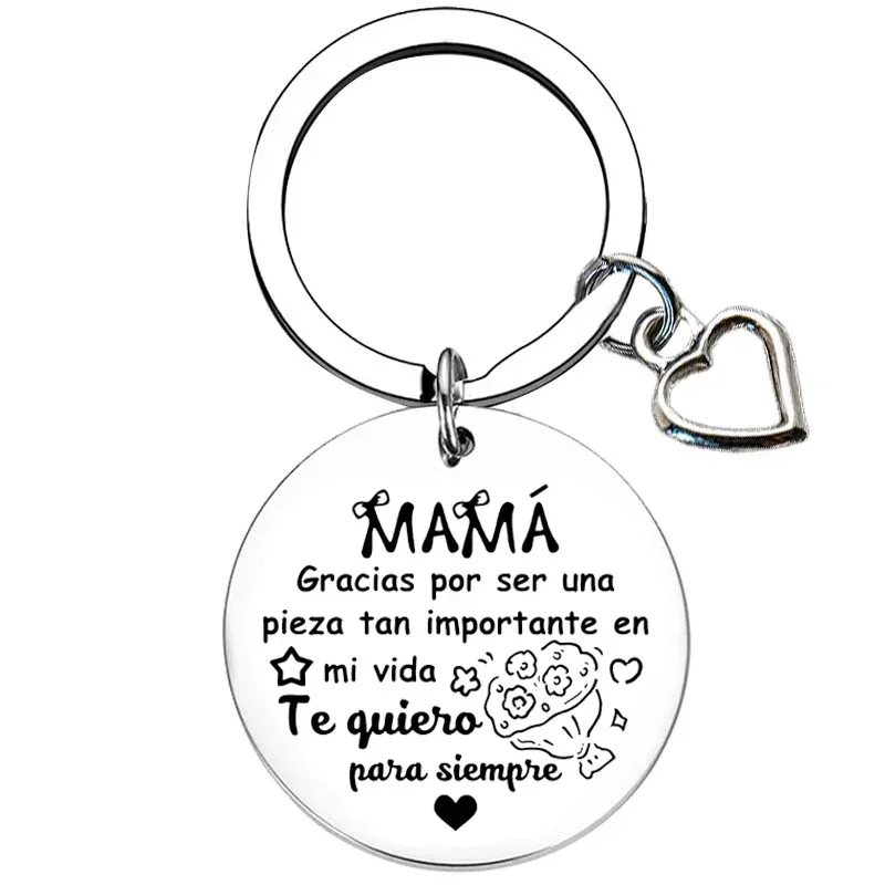 Spanish Stepmother Birthday gifts keyring Step mom Keychain Step Dad Gift StepMom Gift Adoptive Family Key Rings