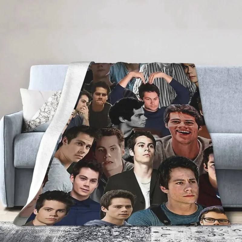 

Dylan O'brien Collage Blankets Soft Warm Flannel Throw Blanket Cover for Bed Living room Picnic Travel Home Couch