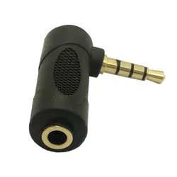 Złote 3.5mm 3 i 4 biegunowe Stereo 90 stopni kątowe żeńskie do 3.5mm 3-biegunowe złącze Adapter gniazda Jack w kształcie wtyk Audio L