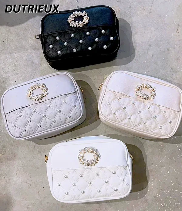 Japanese Sweet Cute Mini Bags Mine Series Mass-Produced Classic Rhinestone Pearl PU Leather Crossbody Pouch Messenger Bags Girl