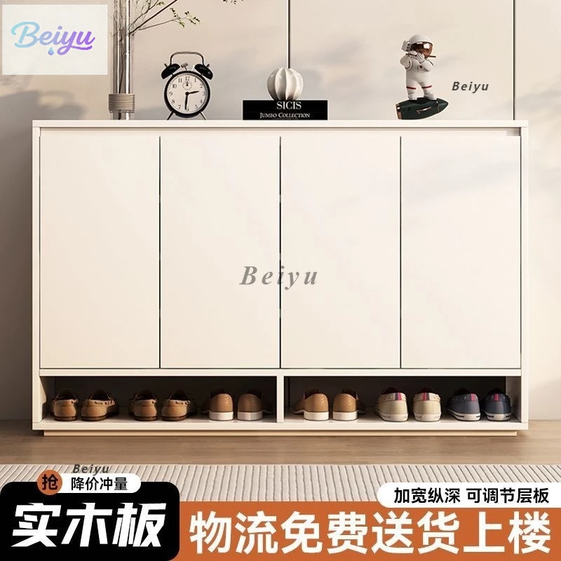 

Легкий роскошный шкаф для обуви из цельного дерева, бытовой коридор, входная дверь, шкаф на крыльце, многослойный шкафчик у стены, большой ок.