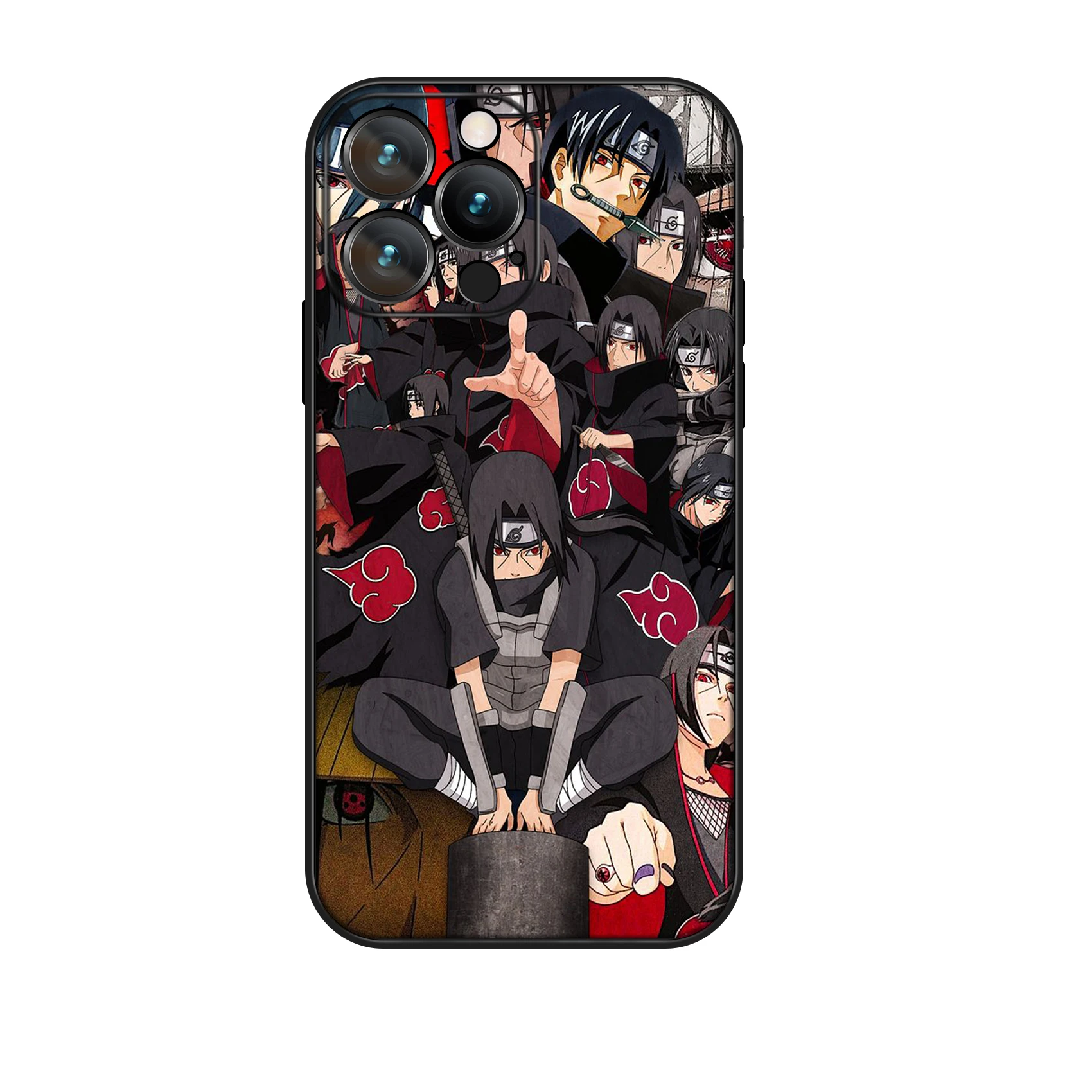 Miniso Anime Case for iPhone 16 Pro Max Itachi Sharingan Protective Soft Silicon Cover for iPhone 16 15 14 13 12 11 Pro Max Plus