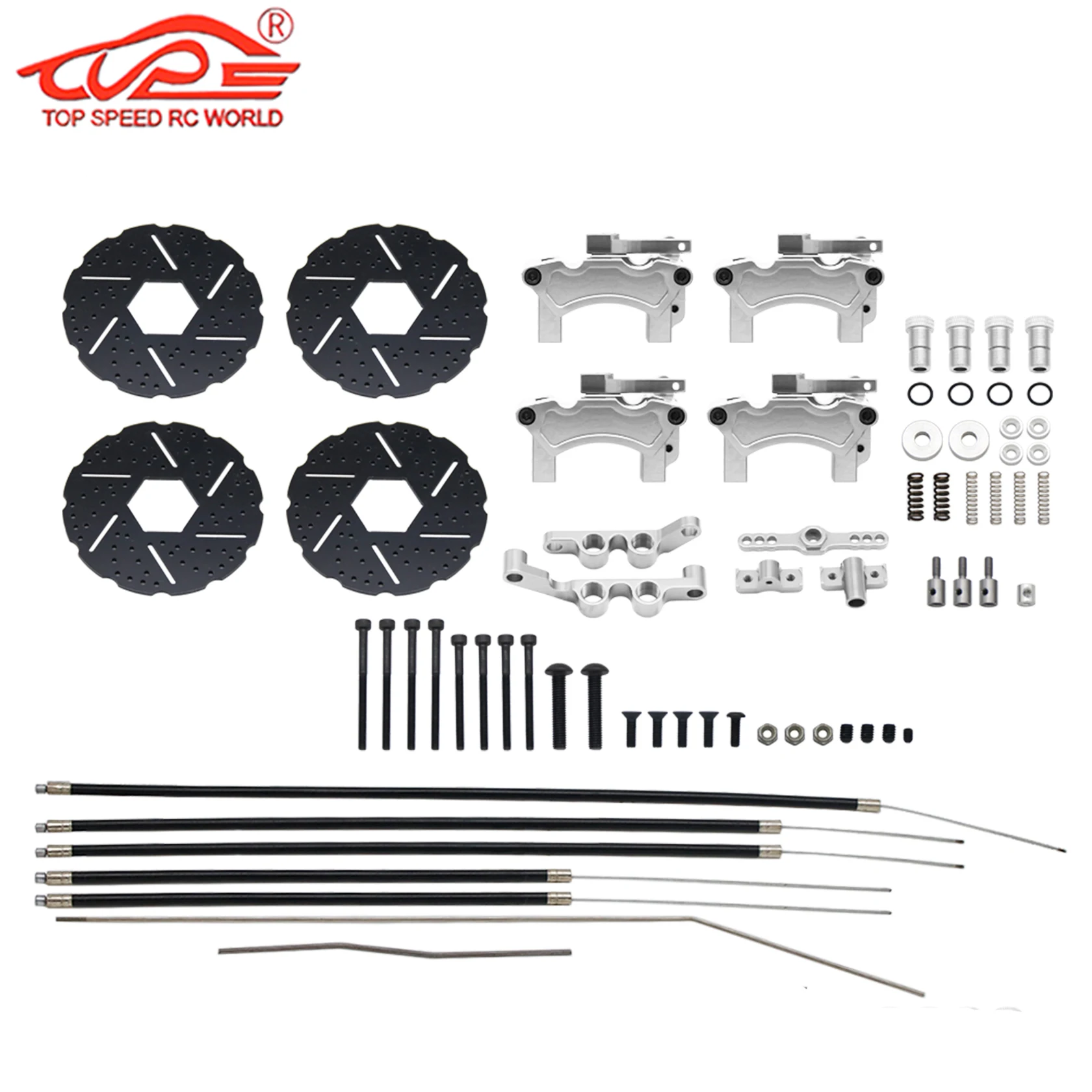 1/5 RC카 HPI ROFUN ROVAN KM BAJA 5B 5T 5SC 버기 트럭 부품용 금속 앞/뒤 바퀴 와이어 케이블 브레이크 시스템 세트 업그레이드