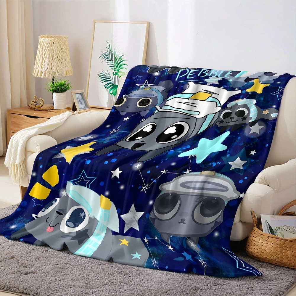 Star Night Kitten Flannel Blanket Warm Soft Halloween Christmas Couch Warm Cozy Decorative Decor Gift for All Season
