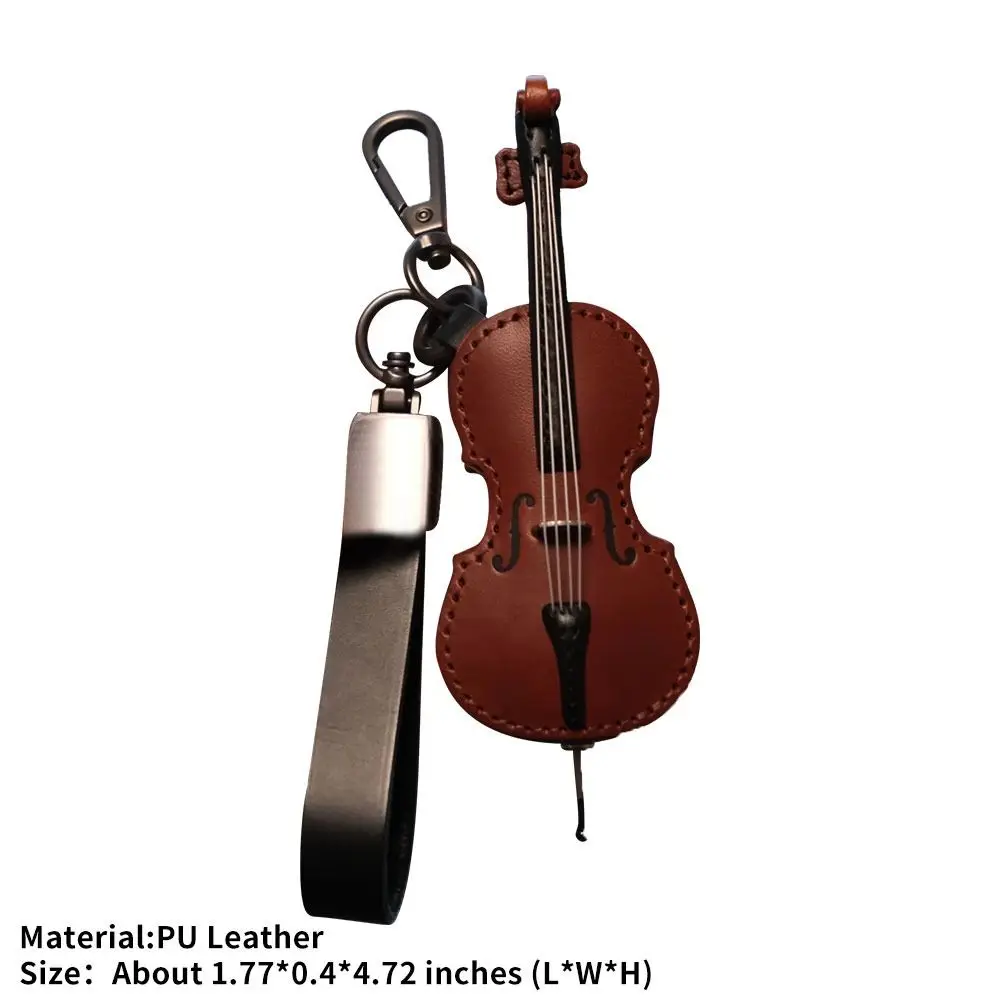 Nieuwe PU lederen viool en cello sleutelhanger vrienden geschenken duurzaam muziekinstrument sleutelhanger vervaardigde creatieve tas hanger