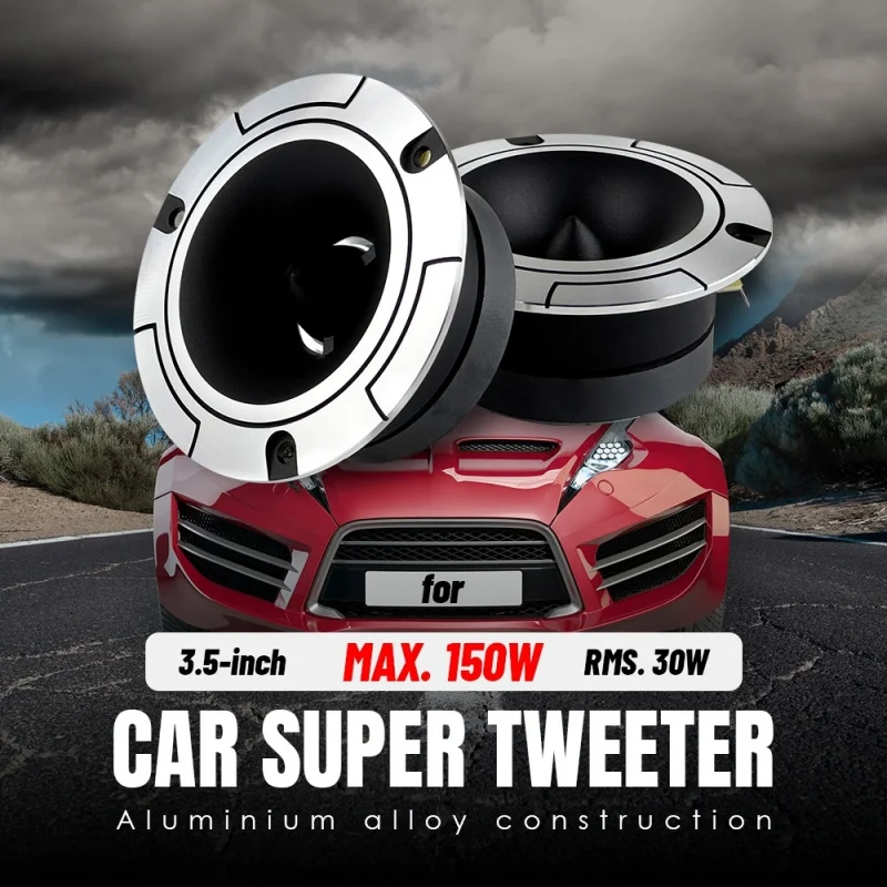 150W Car super-treble speaker，Bullet-shaped，Aluminum frame，Built-in capacitor，Universal Installation，Superior penetration power