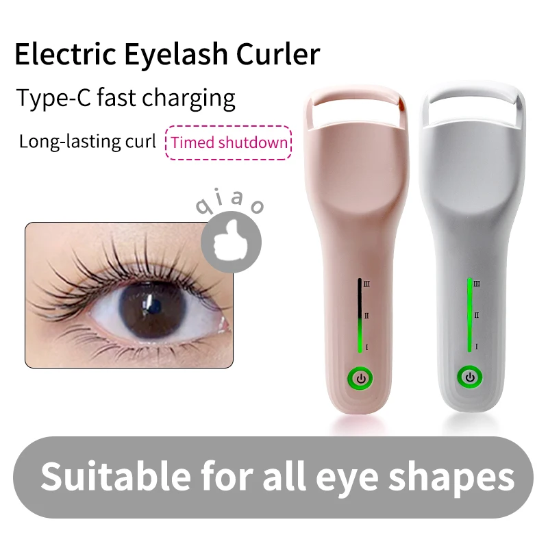 Wide Angle Electric Eyelash Curler with Instant Heating，3-Level Temperature Control, Long-Lasting Curl, Perfect for All Eyelash