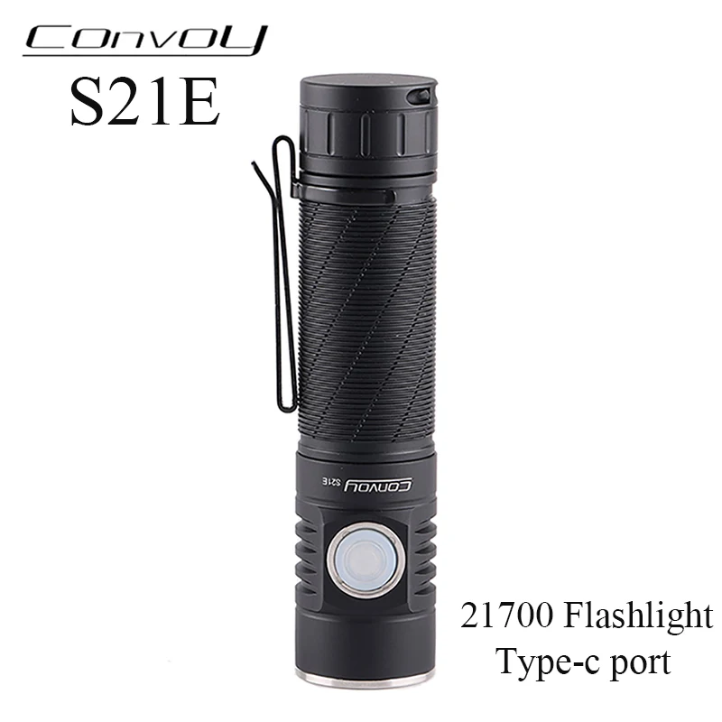 Flashlight Convoy S21E 519A Torch Type-c Charging port 21700 Lantern Flash Light High Powerful Camping Lamp Tactical Light