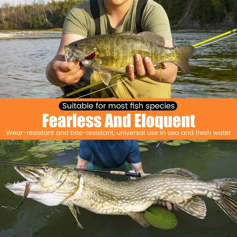 100% 플루오로카본 낚싯줄 - 회전 및 퀵 잠금 기능이 있는 7-36kg 내구성 라인, 모든 수중 낚시를 위한 마모 방지