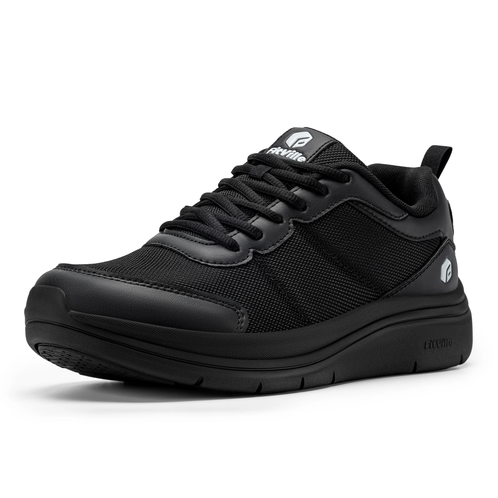Fitville Widened 2E Men'S Walking Shoes Lightweight Breathable Cushioning Shoe Relieve Plantar Fasciitis Pain With Arch Support