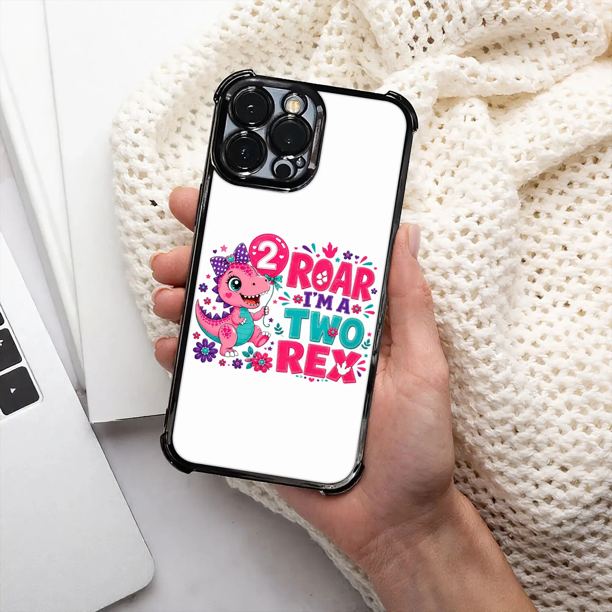 Coque de téléphone pour enfants, motif « Je suis un dinosaure Rex », pour garçon de 2 ans, processus d'électrodéposition, pour iPhone, différents modèles