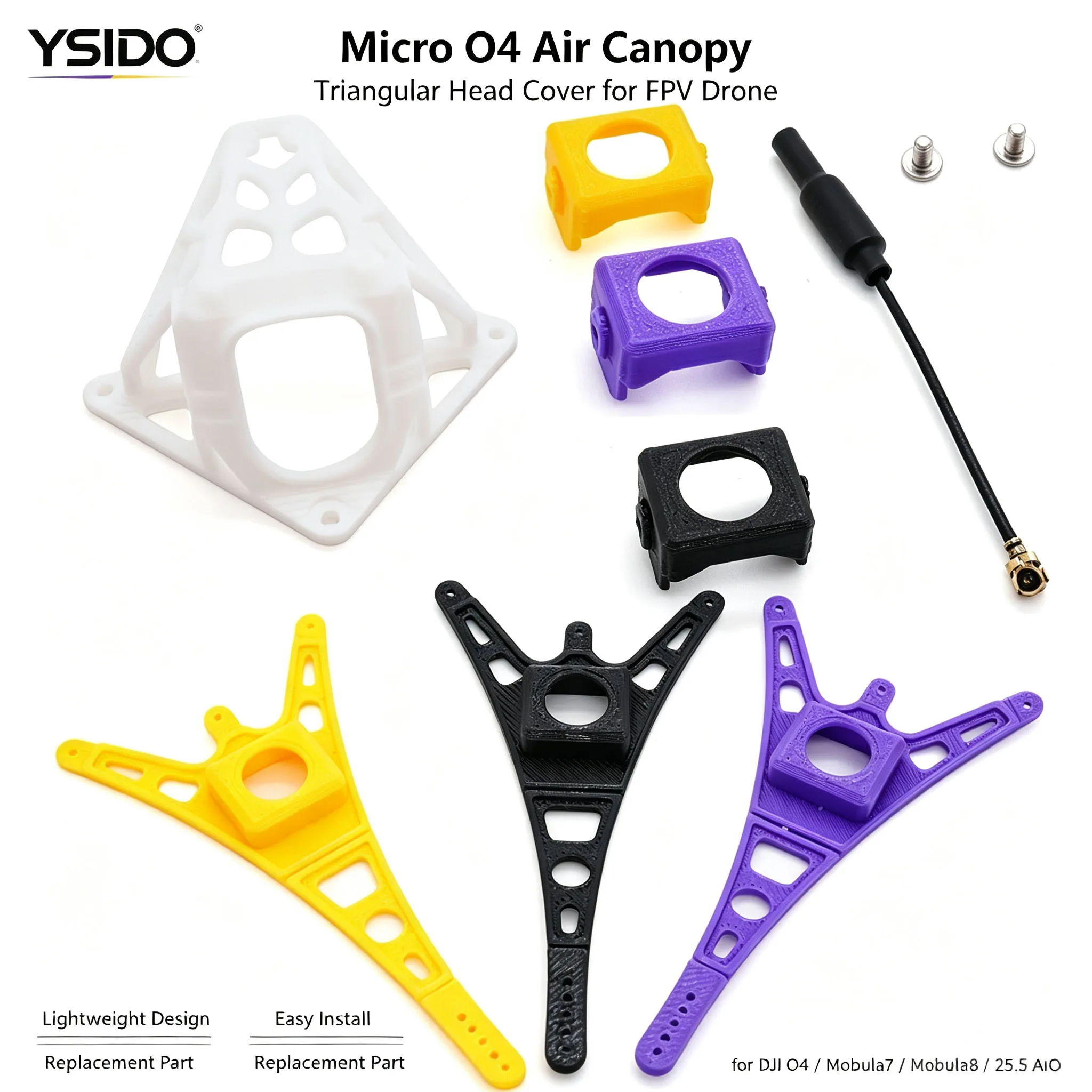 YSIDO Micro O4 Air Canopy Triangular Head Cover For DJI O4 Happymodel Mobula7 Mobula8 25.5 AIO RC FPV Quadcopter Drone Part ACCS