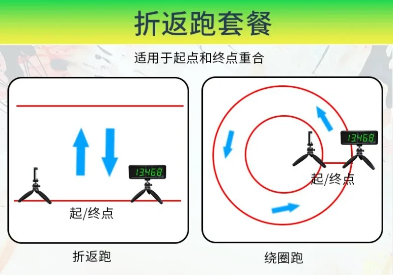 Racing wireless laser timer military training sprint physical fitness test sports timing remote large screen synchronous display