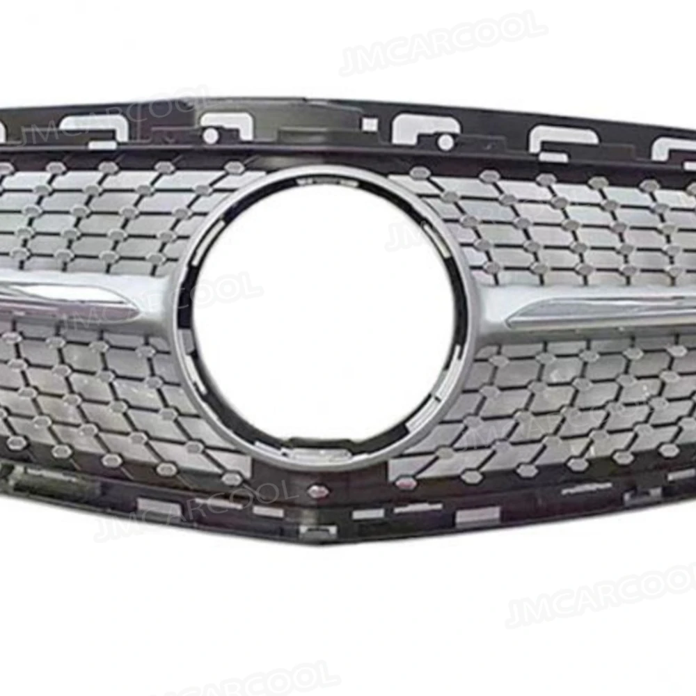 

ABS Front Bumper Grill Bodykits Accessories for Benz E Class W212 E250 E300 2013 2014 2015 Car Front Grill Frame Silver Black