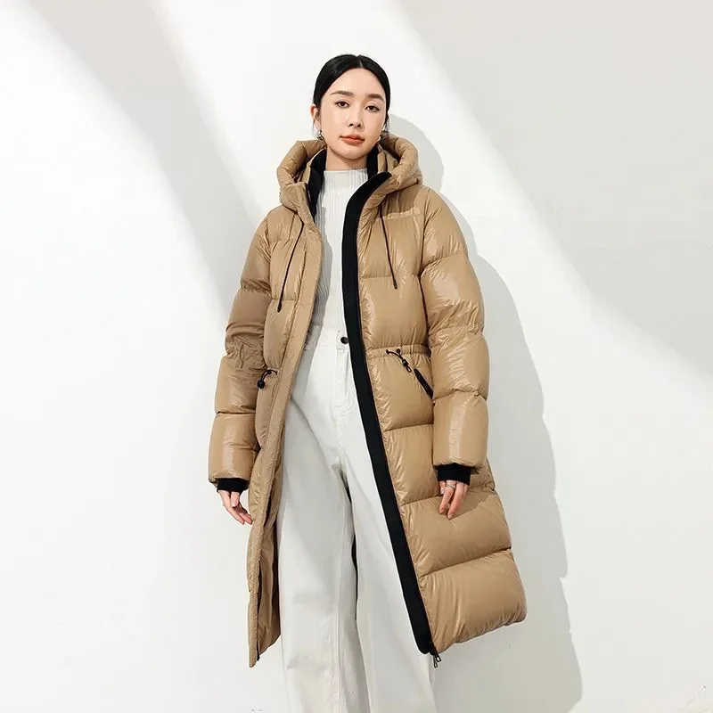 

Winter 90%White duck down Jacket Women's Clothes 2024 New Slim Thicken Hooded Down Coat Female Warm Puffer Long Parka Overcoat