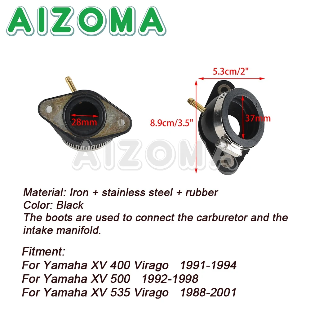 For Yamaha XV400 XV 400 Virago 91-94 XV535 XV 535 88-01 XV500 XV 500 1992-1998 Carburetor Intake Manifold Pipe Interface Adapter