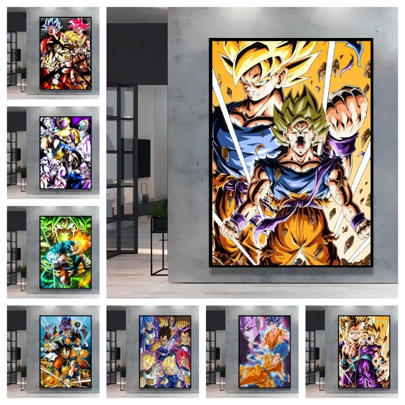 

Classic Warm Blood Print on Canvas Dragon Ball Goku Anime Character Poster Comics Pictures Modern Home Bedroom Wall Decorative