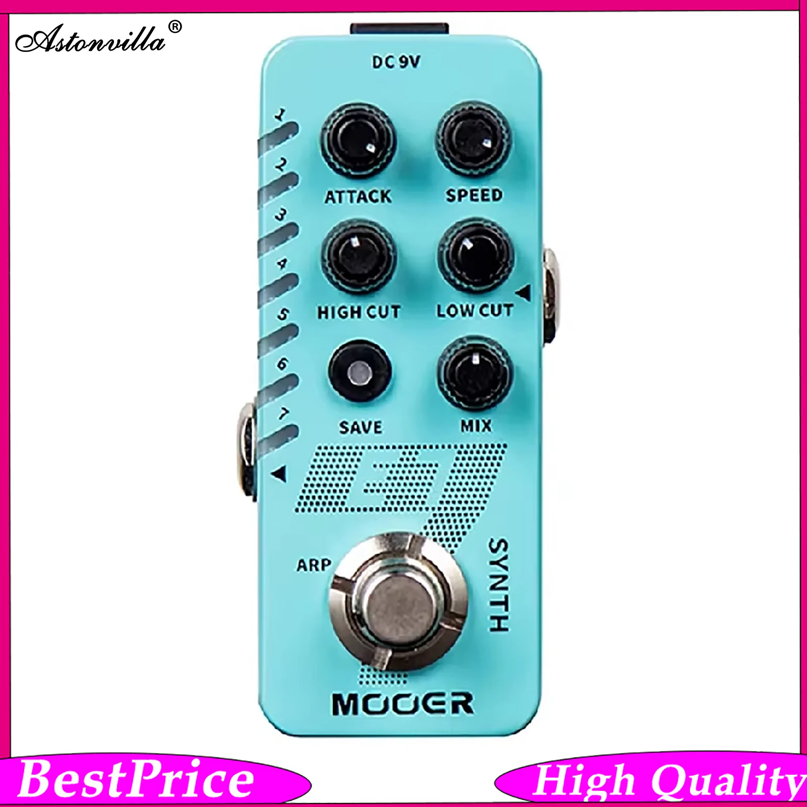 MOOER E7 Polyphonic Synth Guitar Effect Pedal 7 Synthesizer Tones Individual Arpeggiator Each Tone Guitar Guitar Effect Pedal