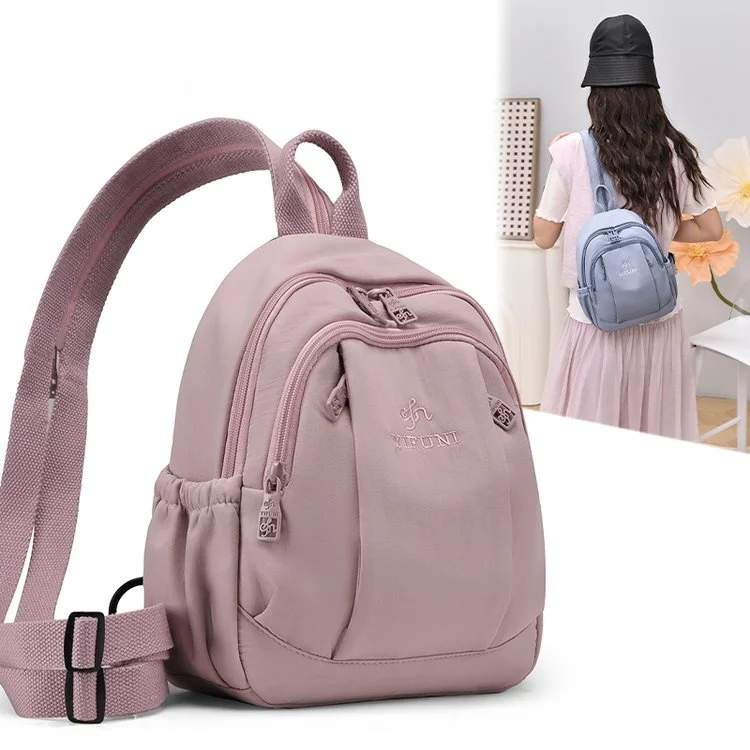 Lightweight Compact Ladies Crossbody Backpack Dual Use Shoulder Bag Trendy Commuter Style Water Resistant Nylon Multi Compart...