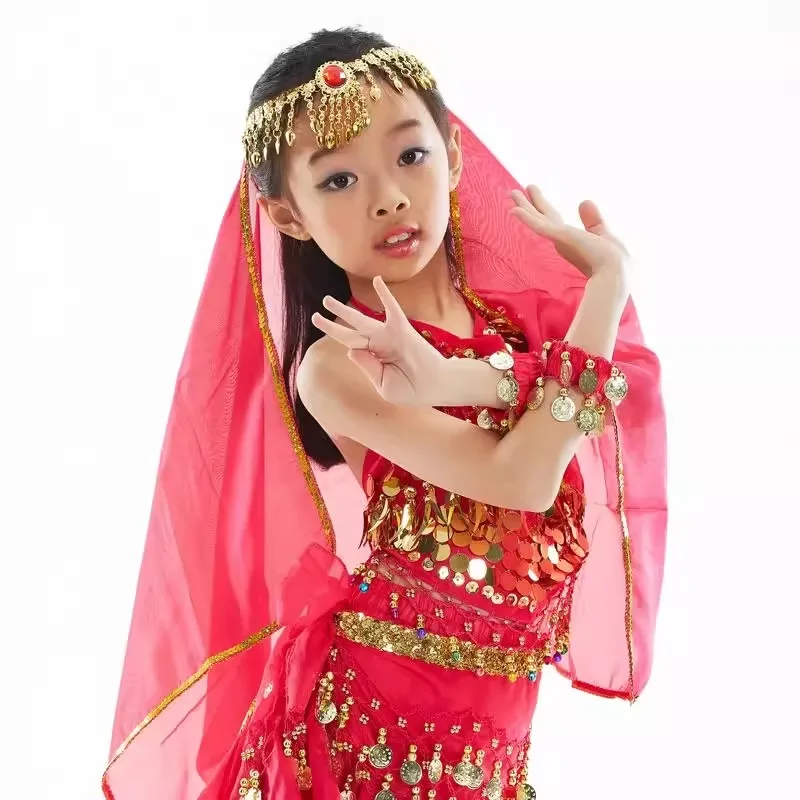 Customized Children's Belly Dance Costume Headcloth Kid's Dance Clothing Set Headwear Big Drill Chain+Headcloth Girl Accessories