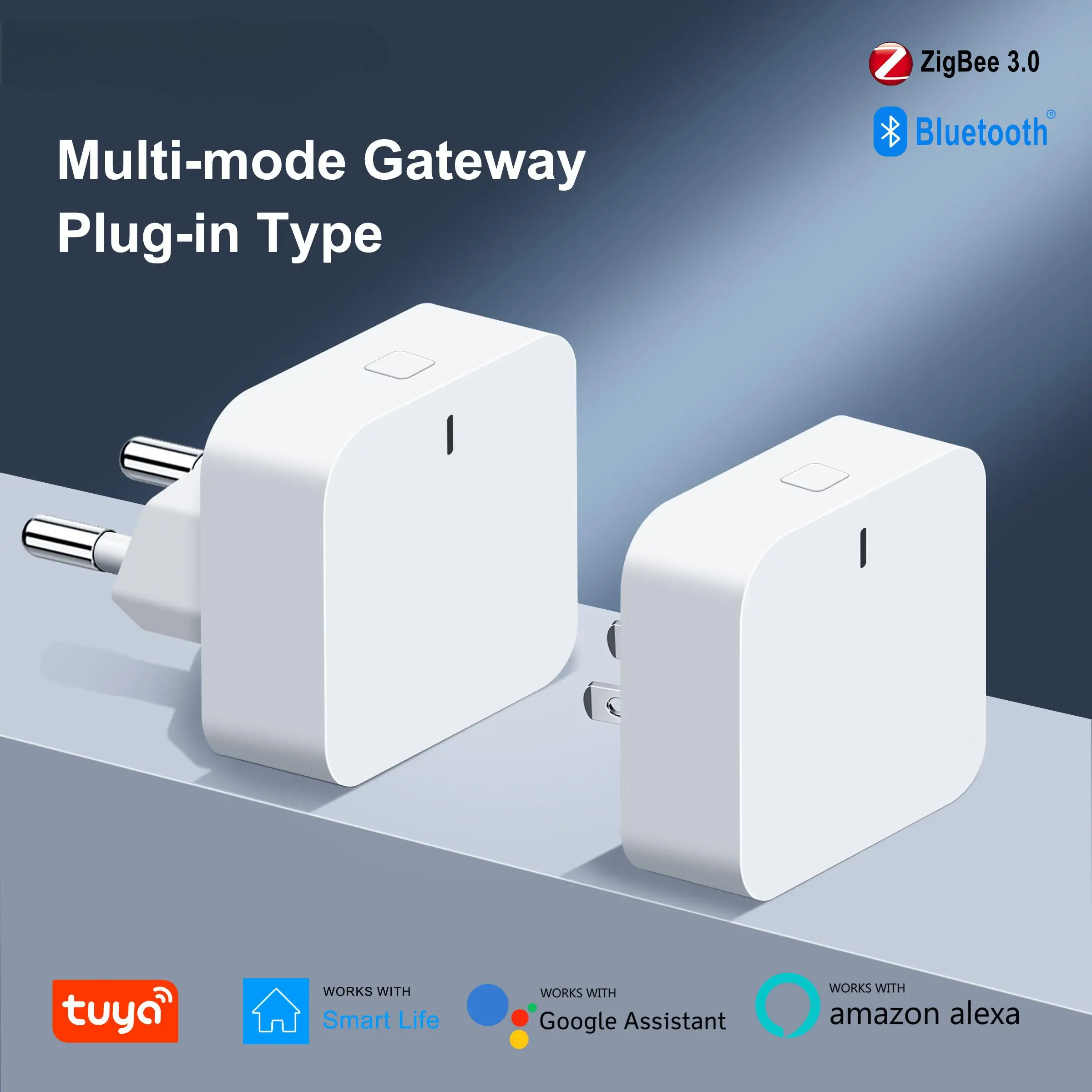 

Tuya ZigBee Gateway Hub Подключаемый тип ZigBee/Bluetooth Многорежимный шлюзовый мост для автоматизации умного дома Работа с Alexa