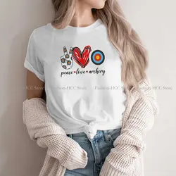 Peace Love Archery Hip Hop Polyester TShirt Archery Sports Creative Tops Casual T Shirt Female