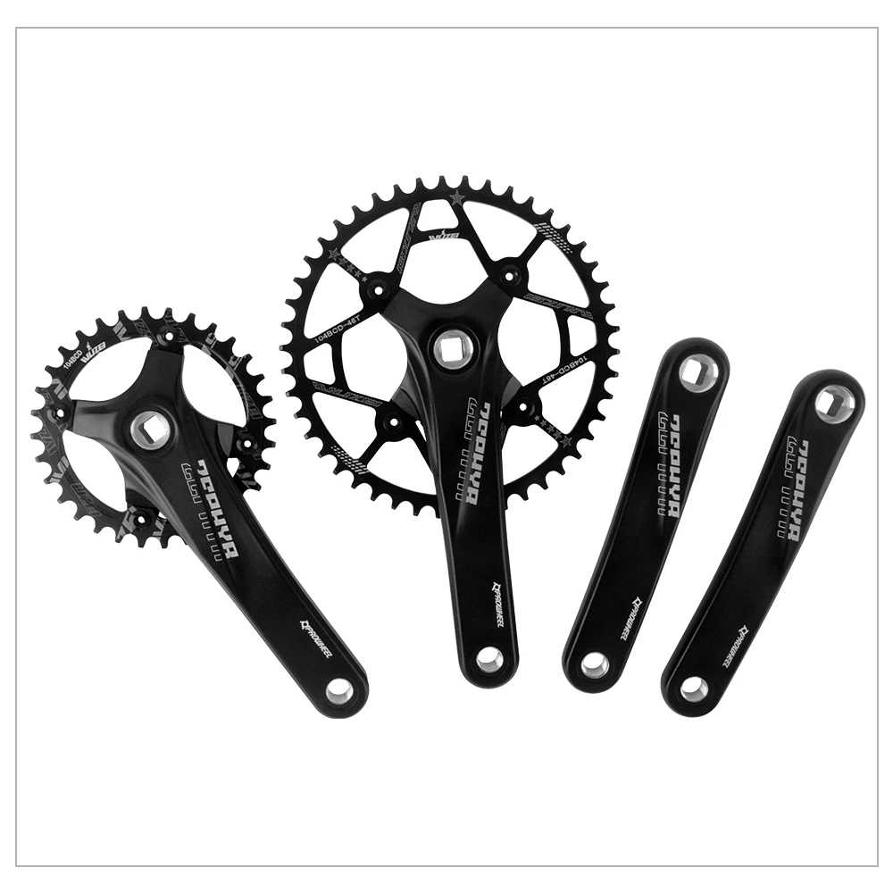 Prowheel MTB Kurbelgarnitur 170 175mm Mountainbike Vierkantloch-Kurbelsatz 32T-52T 104BCD Narrow Wide Kettenblatt Fatbike Kettenrad – Detail 24