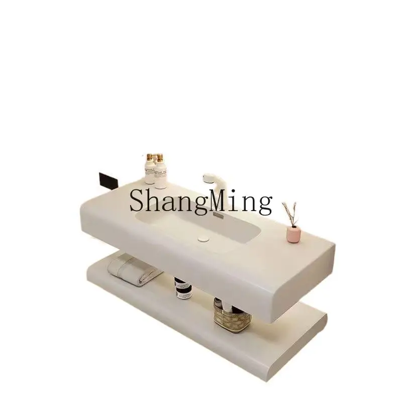 

SM domestic countertop integrated washbasin bathroom single basin household wall wash basin
