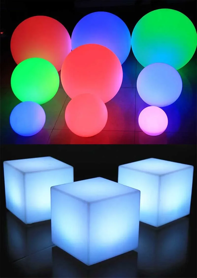 Battery Powered LED Glowing Cube Night Lights Remote 16 Colors Bar KTV Hotel Table Chair Lamps for Wedding Party Garden Decor