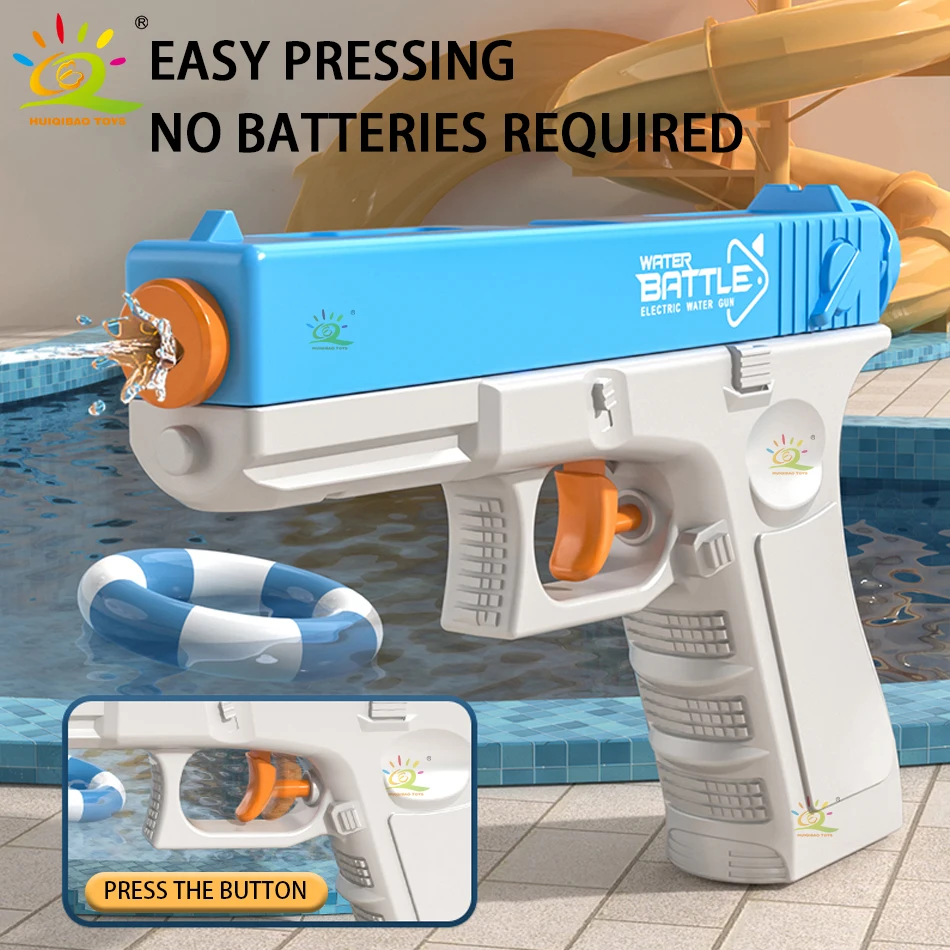 HUIQIBAO 2025 Water Gun Pistol Shooting Toy Automatic Summer Outdoor Play Water Sports Beach Toys For Boys Adults Gift