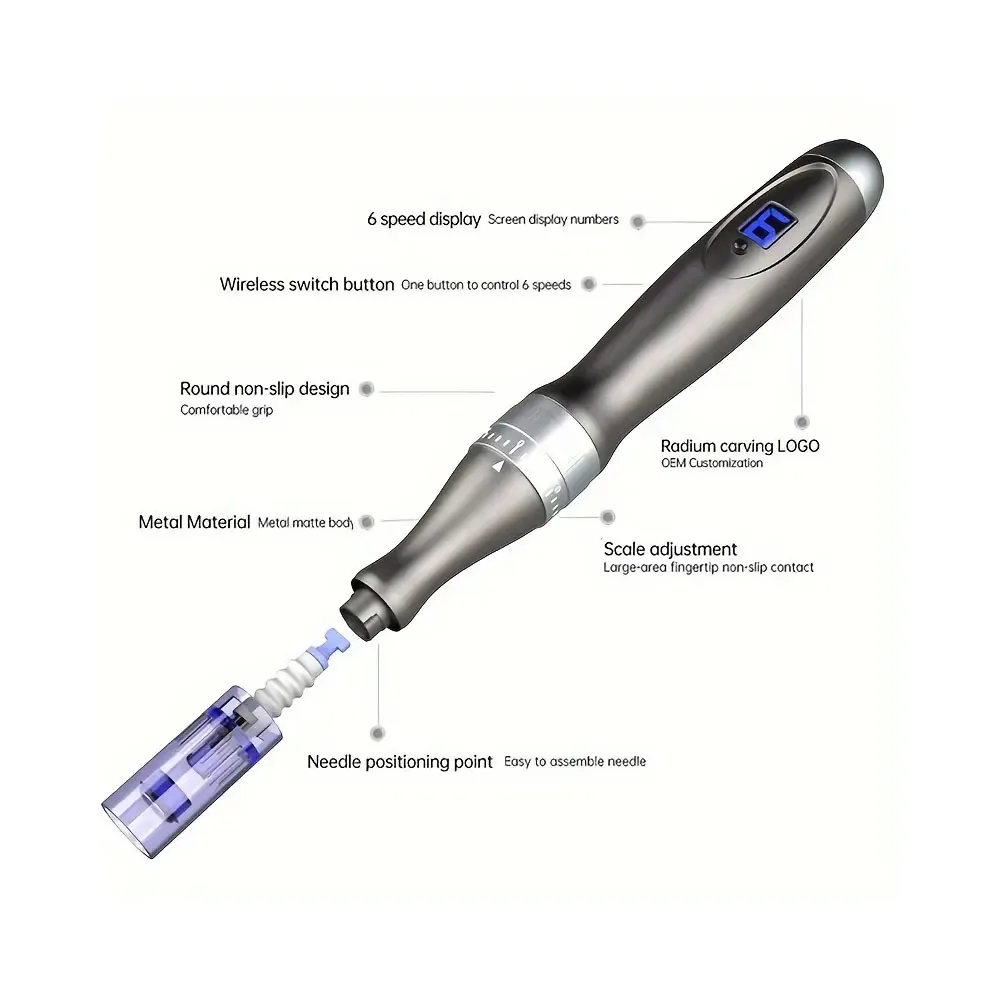 Microagujas Derma Pen X6, Kit profesional para el cuidado de la piel, con 5 cartuchos de piezas