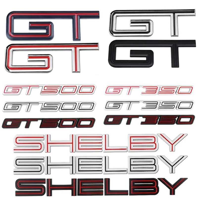 Car Side Metal Emblem Sticker Tail Trunk Badge Decal for Ford GT GT350 GT500 Shelby Fiesta Focus Mondeo Kuga Ranger Mustang