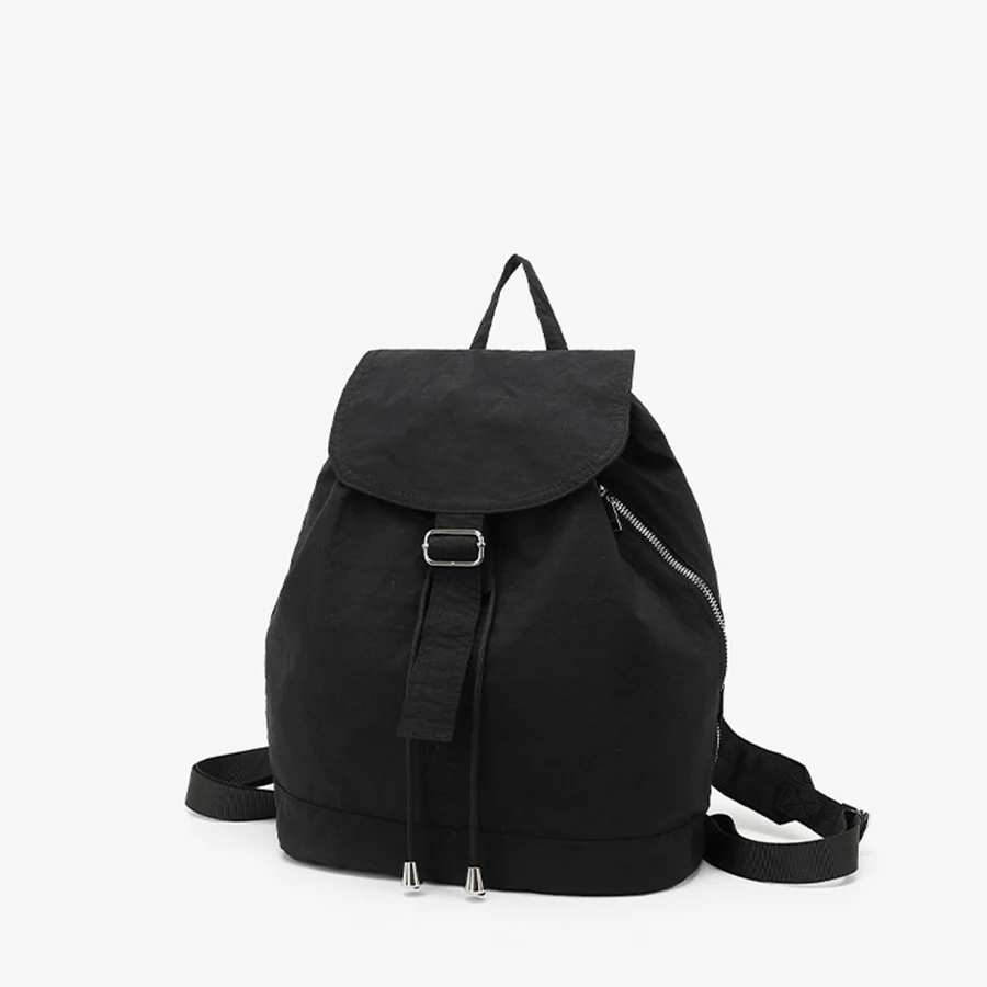 

Teenage Nylon Drawstring Backpack High-Capacity Solid Color Flip Shoulder Bag Students School Bag Boys/Girls Travel Backbag Sac