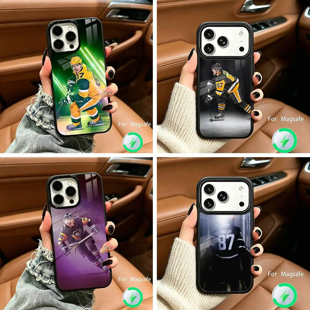 

S-Sidney Crosby 87 Phone Case For IPhone17 16 15 14 13 12 11 Pro Max 16/15/14Plus Wireless Charger Cover Funda