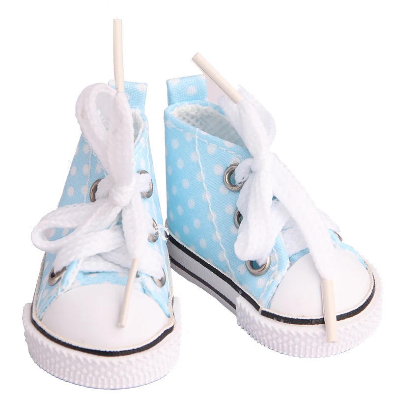 5cm Toile Chaussures Pour EXO Nancy Poupée Dot Mini Toile Chaussures Sneakers Pour 14 Pouces Américain et DIY Coton Russie Fille Poupée Meilleur Cadeau Jouet