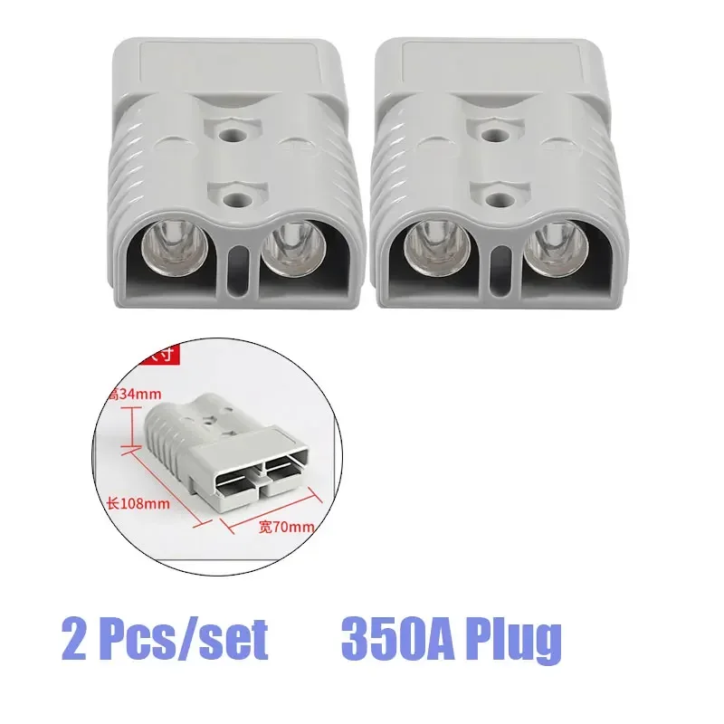 2 Pcs 350A 600V Battery Quick Connector Plug Winch Cable Connector Plug Wire Grey For Anderson