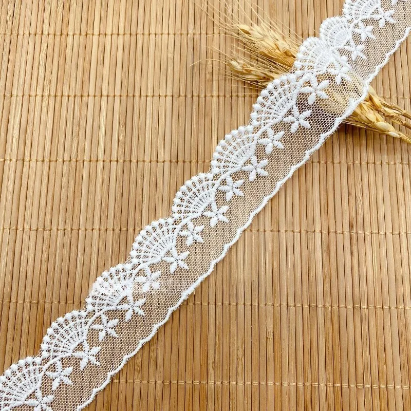 1 Yard Water Soluble Lace Trim Embroidery Net Fabric for DIY Women Dress Stage Costume Accessories