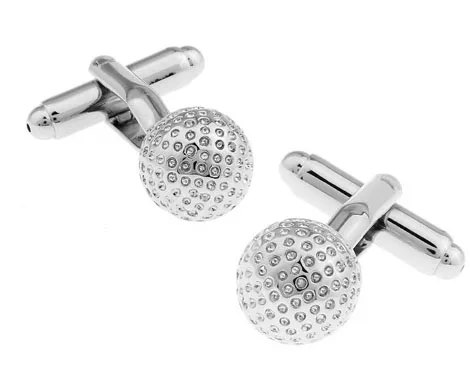 iGame 1 Pair Retail Men's Golf Ball Cuff Links Silver Color Brass Material  