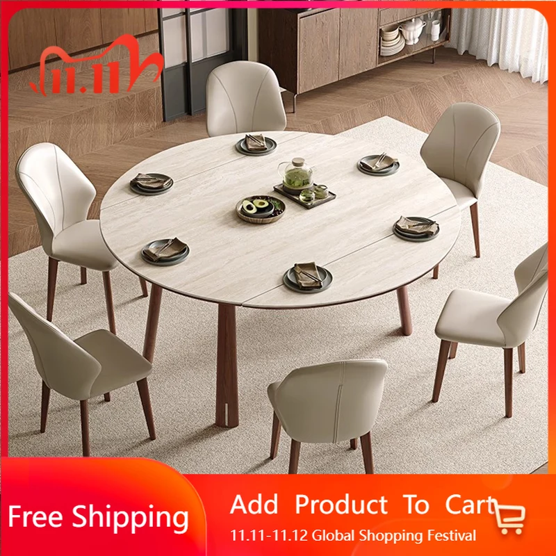 

Folding Round Dining Table Chairs Kitchen Center Nordic Dining Table Modern Designer Lounge Restaurant Muebles Home Furniture