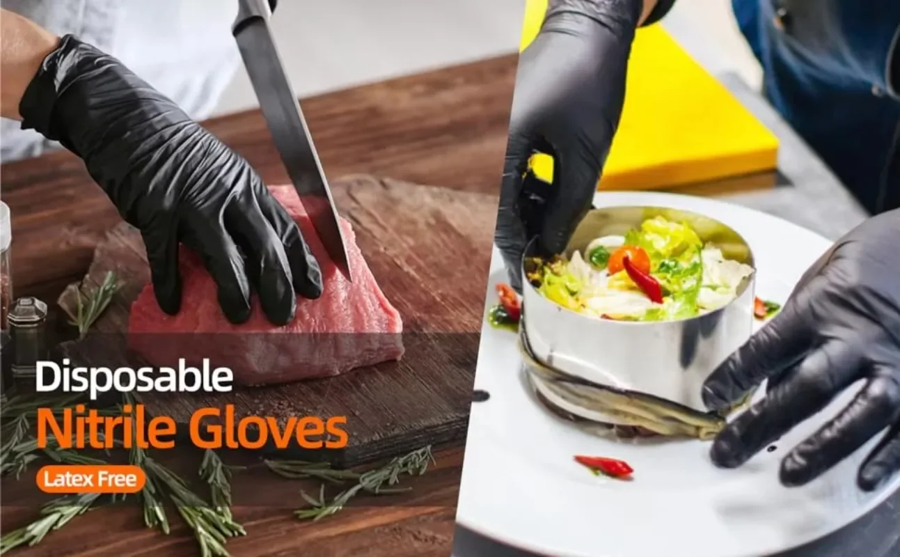 use provides perfect durability and flexibility in kitchen food handling disposable gloves nitrile