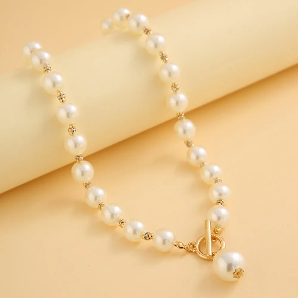 3 pçs elegante conjunto de jóias de pérola luz luxo feminino jóias colar pulseira brinco decoração clavícula corrente pérola contas colar