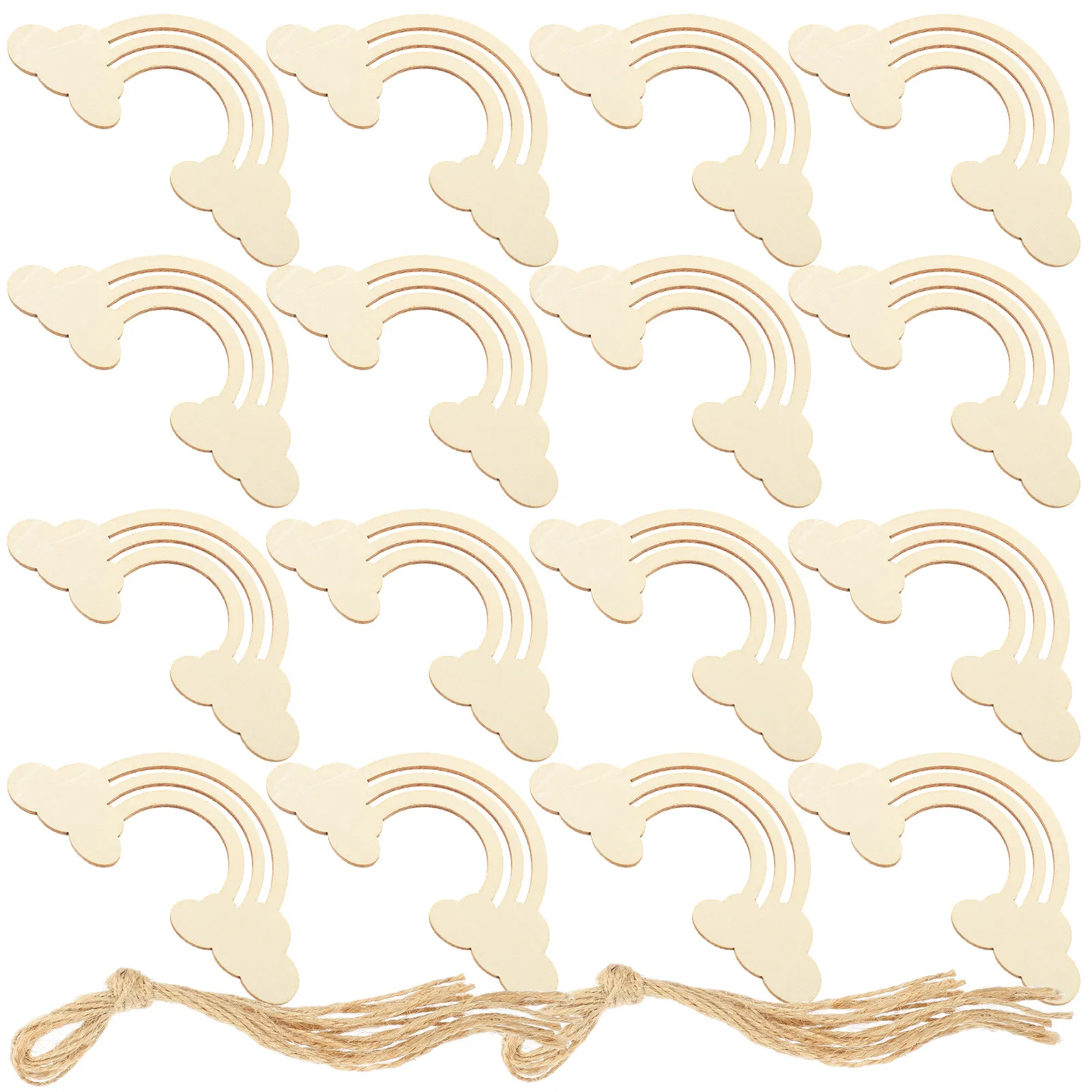 1Set Wooden Rainbow Cutouts Premium Unfinished Wood Color DIY Painting Craft Smooth Edges Hanging Ornaments Creative DIY