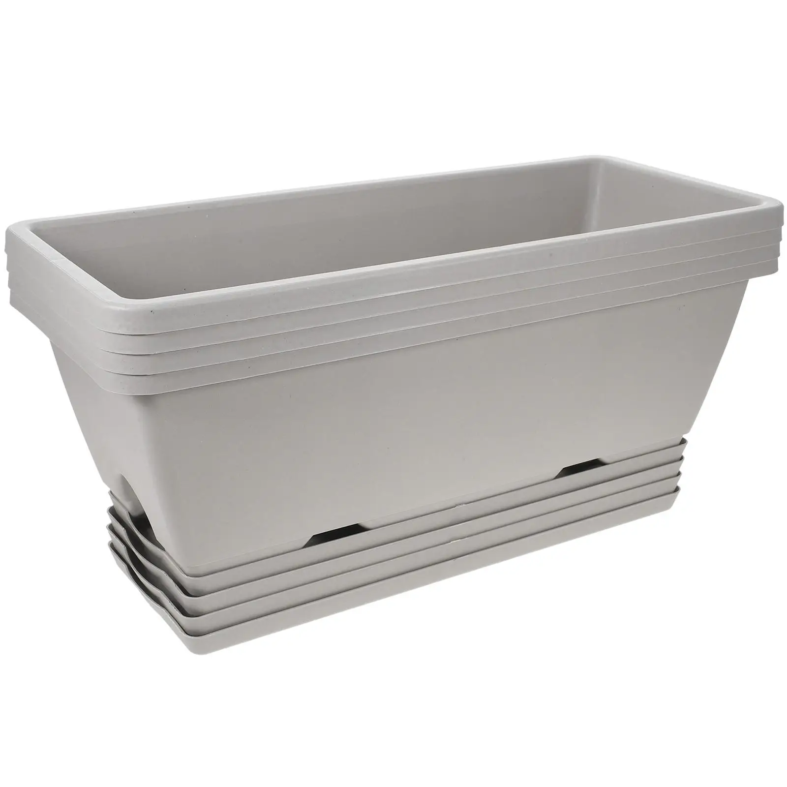

4 Sets Vegetable Growing Pot Plant Pots Indoor Medium Garden Flower Planting Plastic Flowerpot Window Planter Tray