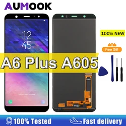 Pantalla AMOLED de 6,0 pulgadas para Samsung Galaxy A6 Plus 2018, montaje de digitalizador con pantalla táctil LCD para Samsung A6 + pantalla LCD