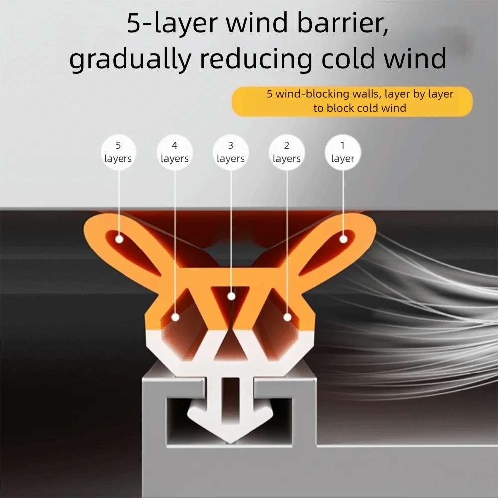 New 4M Window Seal Strip Self-adhesive Flexible Insulation Strip TPE Bilateral Dustproof Strip Window Insulation