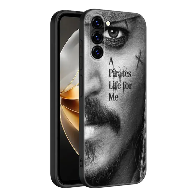 Pirates of the C-Caribbean Black Silicone Phone Case For Samsung Galaxy S23 S21 S20 FE S24 S22 Ultra S10E S10 S9 S8 Plus