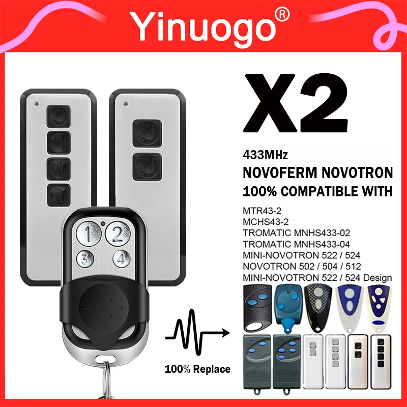 NOVOFERM Mini-NOVOTRON 522 524 Garage Door Remote Control 433.92MHz Rolling Code NOVOFERM 502 504 512 Gate Remote Control