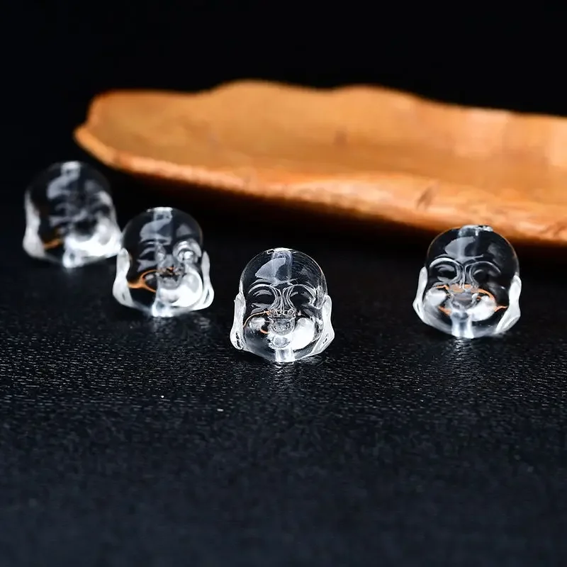 White crystal engraved Laughing Buddha