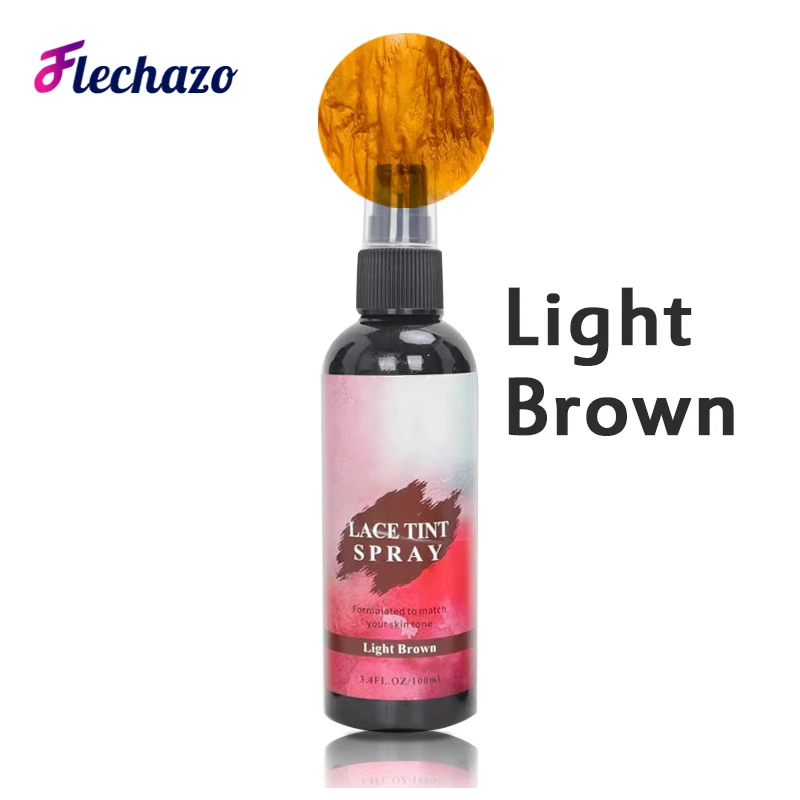 Lace Tint Spray For Lace Wig Light Medium Dark Brown Lace Spray - 100Ml 3.38Oz Lace Hair Dye Wig Tint Spray Easy To Use